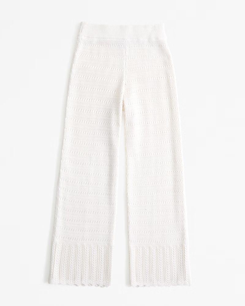 Women's Crochet-Style Wide Leg Pant | Women's New Arrivals | Abercrombie.com | Abercrombie & Fitch (US)