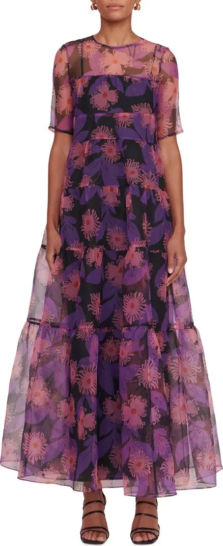 Hyacinth Crepe Organza Tiered Maxi Dress | Nordstrom