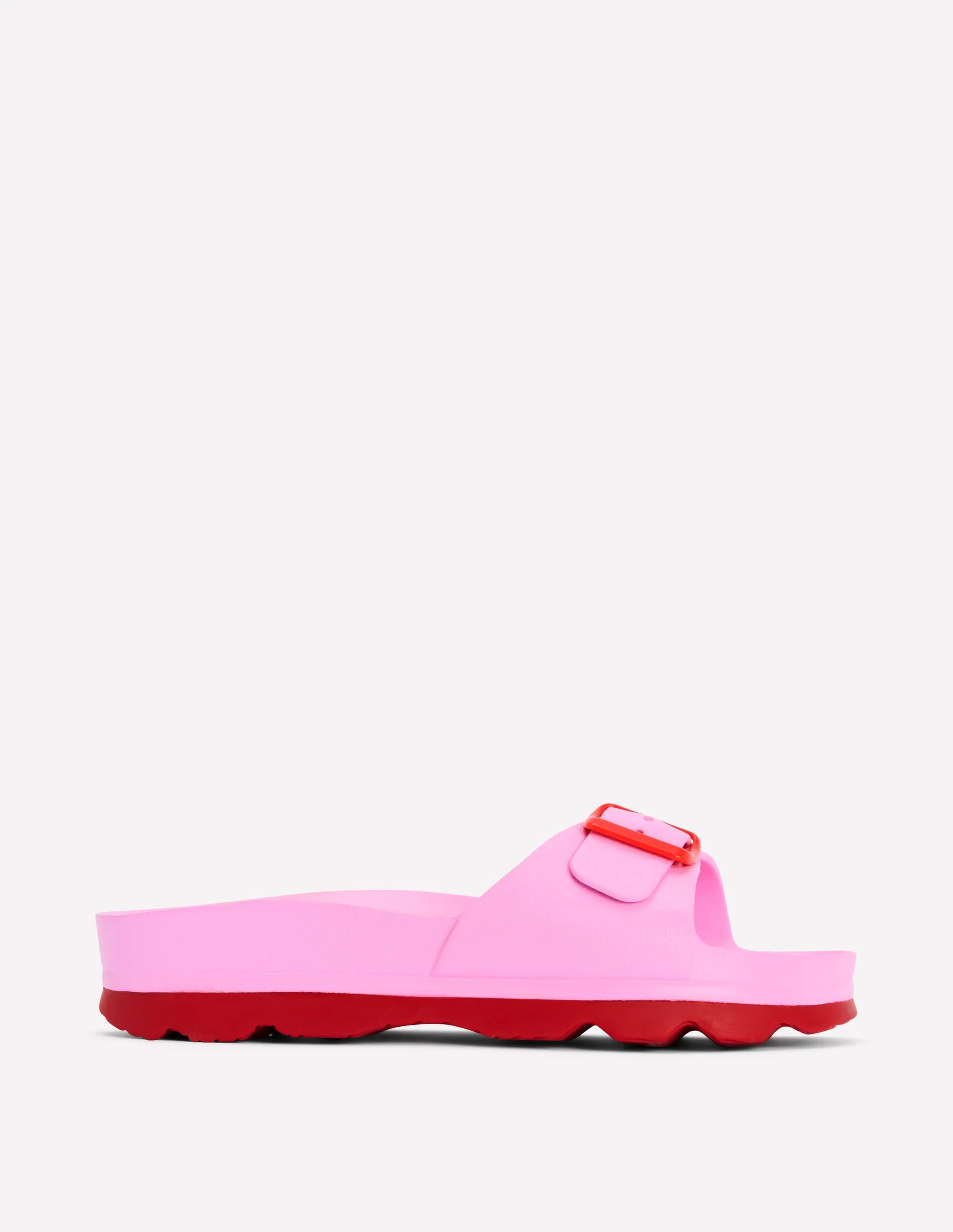 Lyla Single Buckle Sliders-Pink/Red | Boden (US)