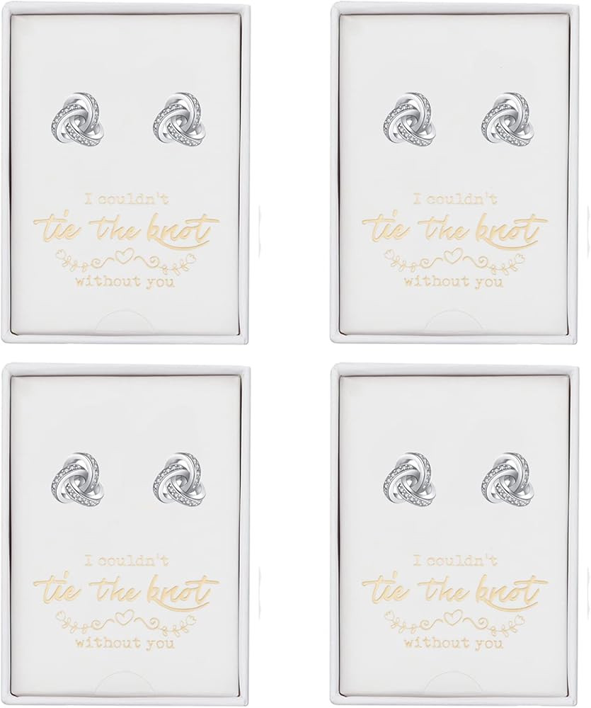Bridesmaids Earrings Set Bridesmaid Proposal Gifts I Couldn't Tie The Knot Without You Wedding Je... | Amazon (US)