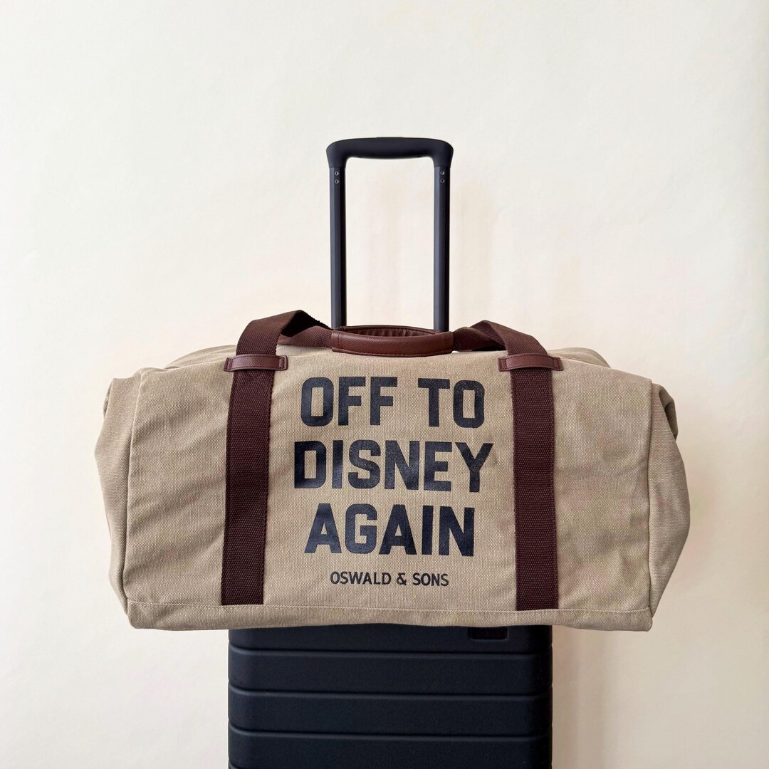 Off To The Parks Again Duffle Bag Weekender Mickey Magic Kingdom Epcot Capsule Vintage Luggage Tr... | Etsy (US)