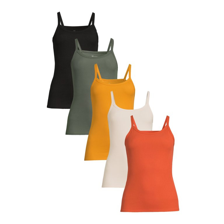No Boundaries Juniors' Rib Cami, 5-Pack | Walmart (US)