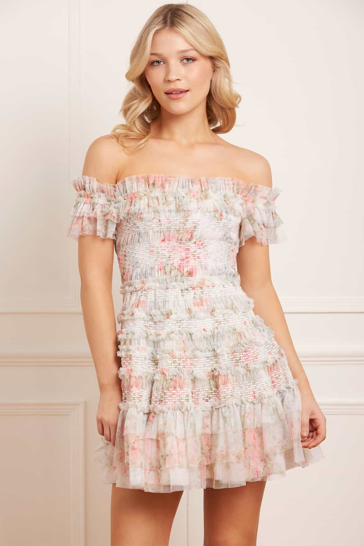 Madame Rose Elodie Off-Shoulder Micro Mini Dress | Needle & Thread US