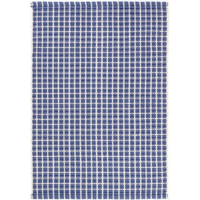Gridiron Denim Handwoven Indoor/Outdoor Rug | Annie Selke