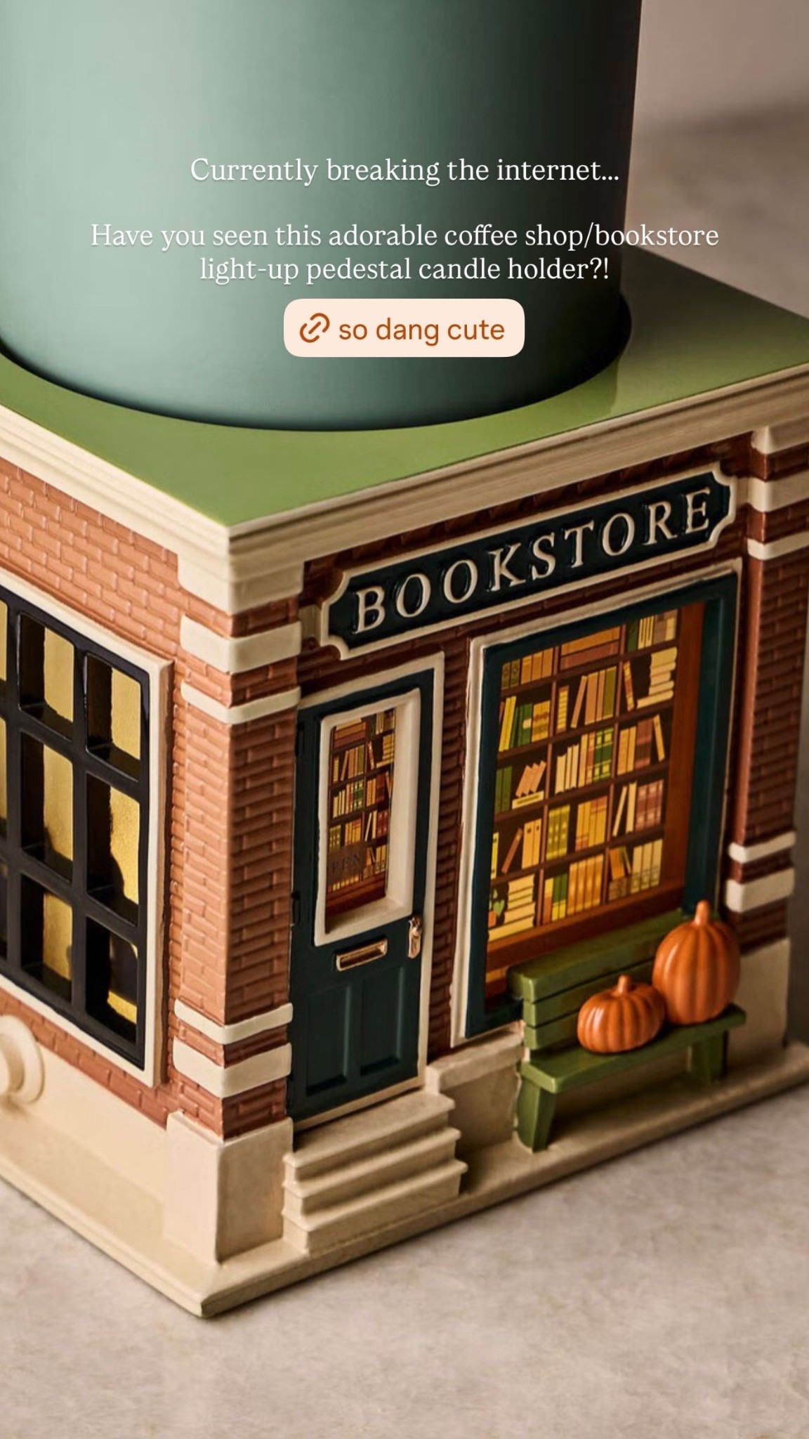 Have you seen this adorable coffee shop/bookstore light-up pedestal candle holder?! Currently breaking the internet…..

#LTKHome #LTKSeasonal