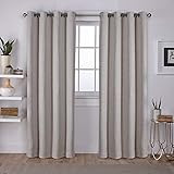 Exclusive Home Curtains Vesta Heavyweight Textured Linen Blackout Window Curtain Panel Pair with Gro | Amazon (US)