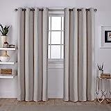 Exclusive Home Curtains Vesta Heavyweight Textured Linen Blackout Window Curtain Panel Pair with Gro | Amazon (US)