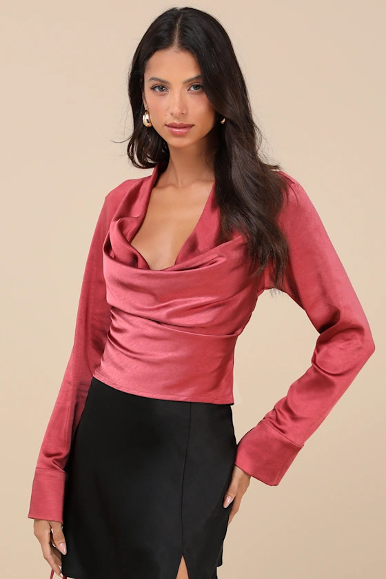 Luxury Sweetness Dark Rose Pink Satin Backless Top | Lulus