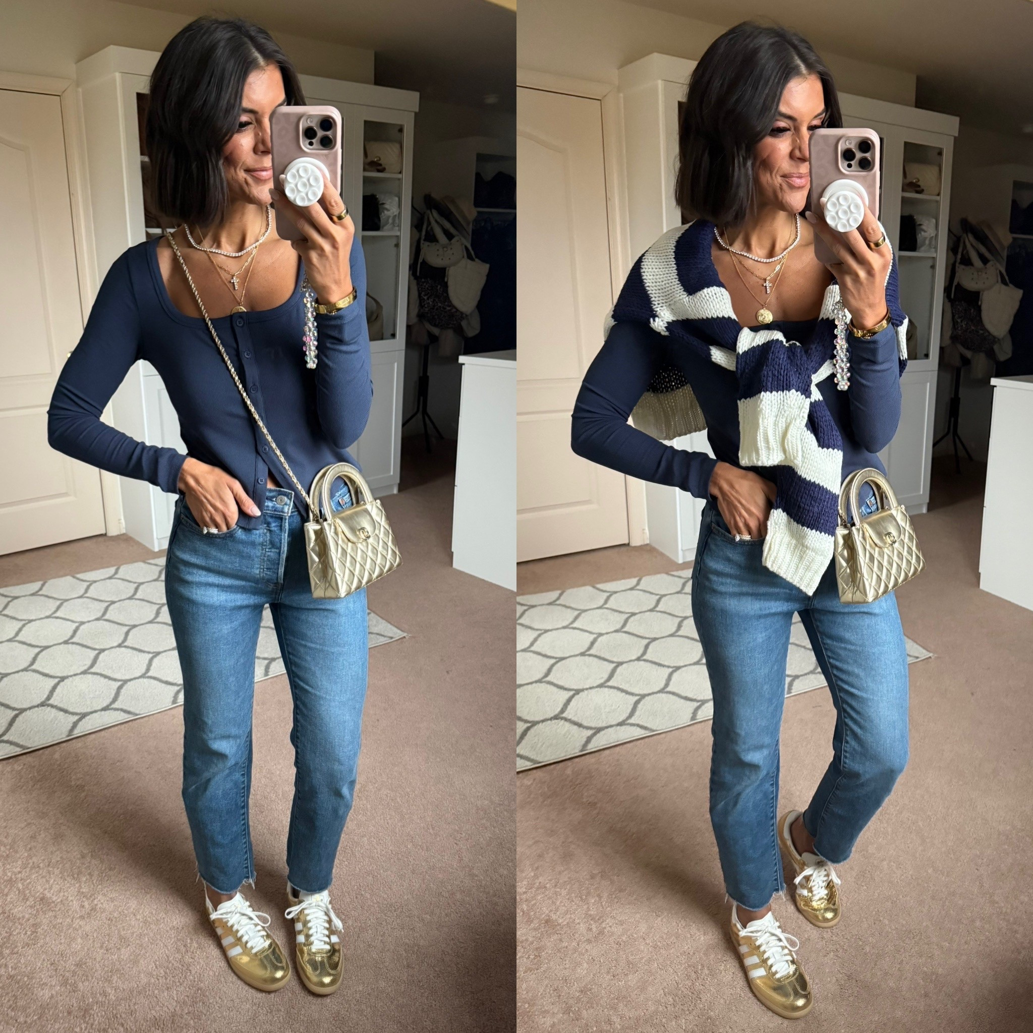 size small in top and sweater Levi jeans sized up one

#LTKootd #LTKdayinmylife #LTKSeasonal