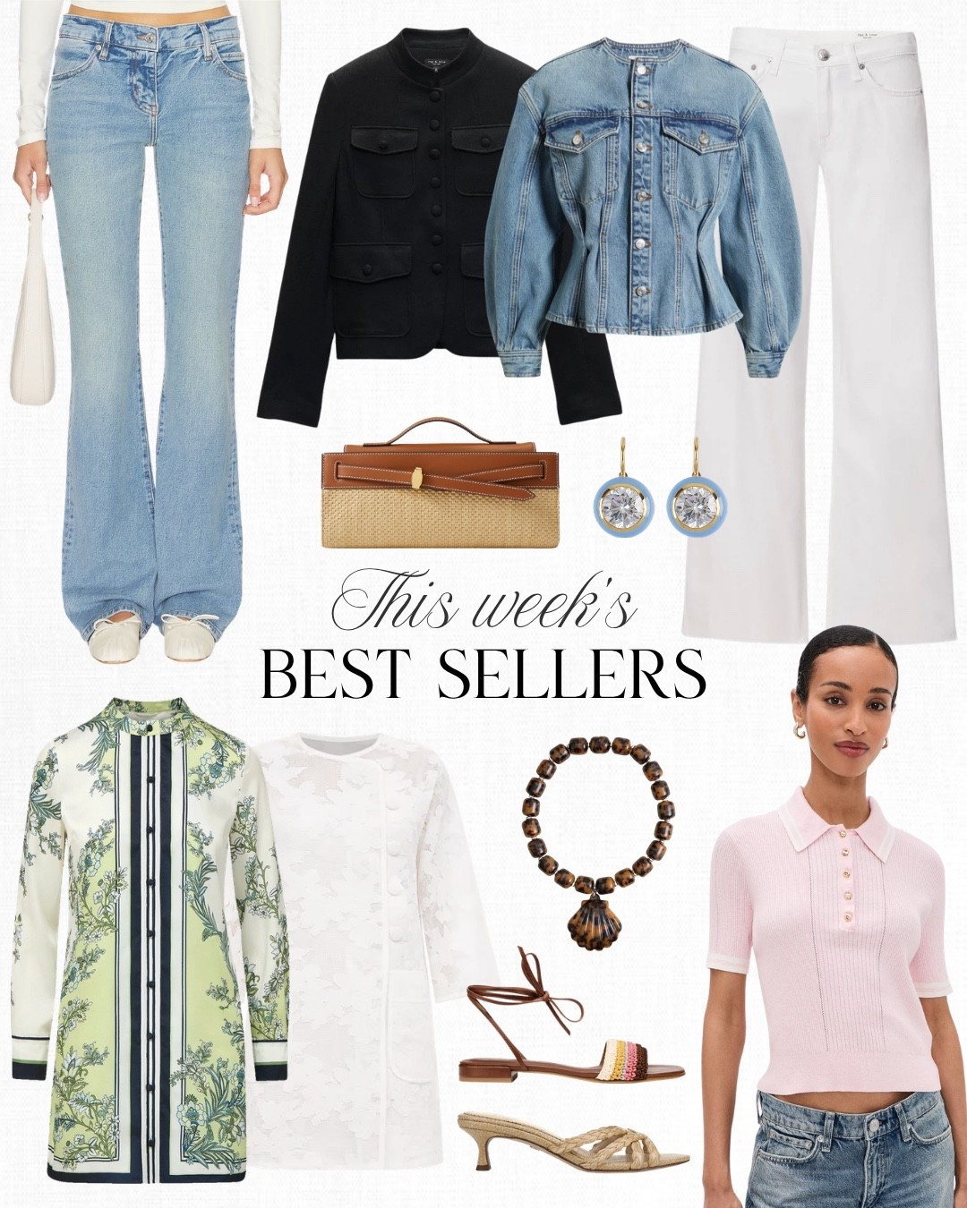 This Frame denim jacket has been on the list of best sellers for a few weeks now and for good reason! It's so flattering on, the collarless neckline is so chic, and it looks good with so many different pieces. I own and love these spring dresses both seen below. I'm loving all things pink and I've been wearing this pink Rag & Bone polo nonstop 💕

#LTKOver40 #LTKootd #LTKPetite