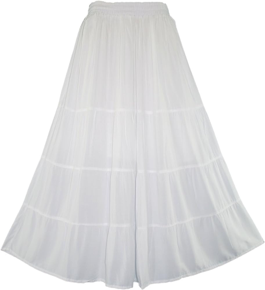 Women Boho Gypsy Long Maxi Tiered Peasant Skirt Plus Size XL to 3X | Amazon (US)