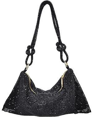 Rhinestone Hobo Bag for Women Chic Evening Handbag Shiny Diamond Purse for Travel Vacation 2023 | Amazon (US)