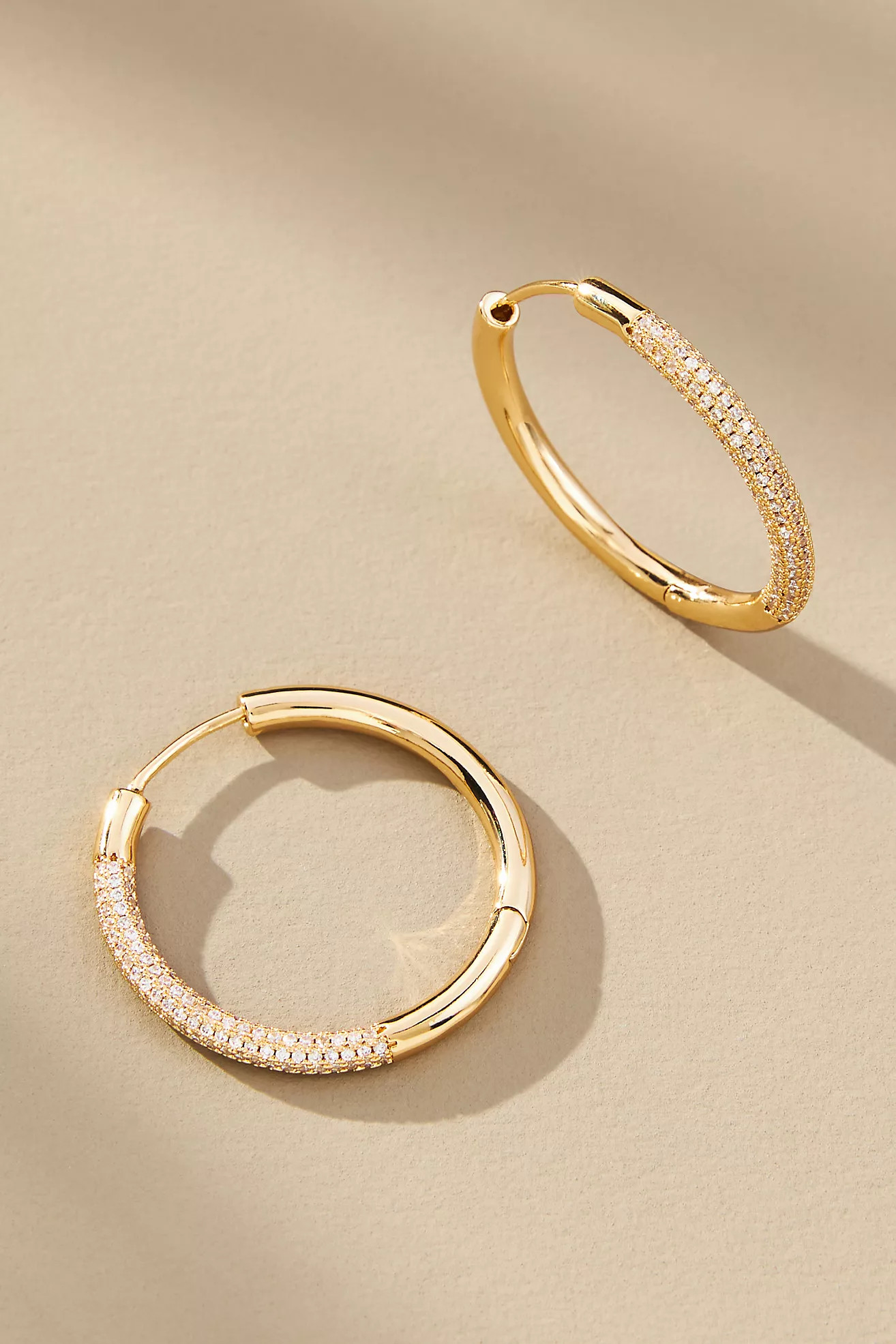 Pavé Hoop Earrings | Anthropologie (US)