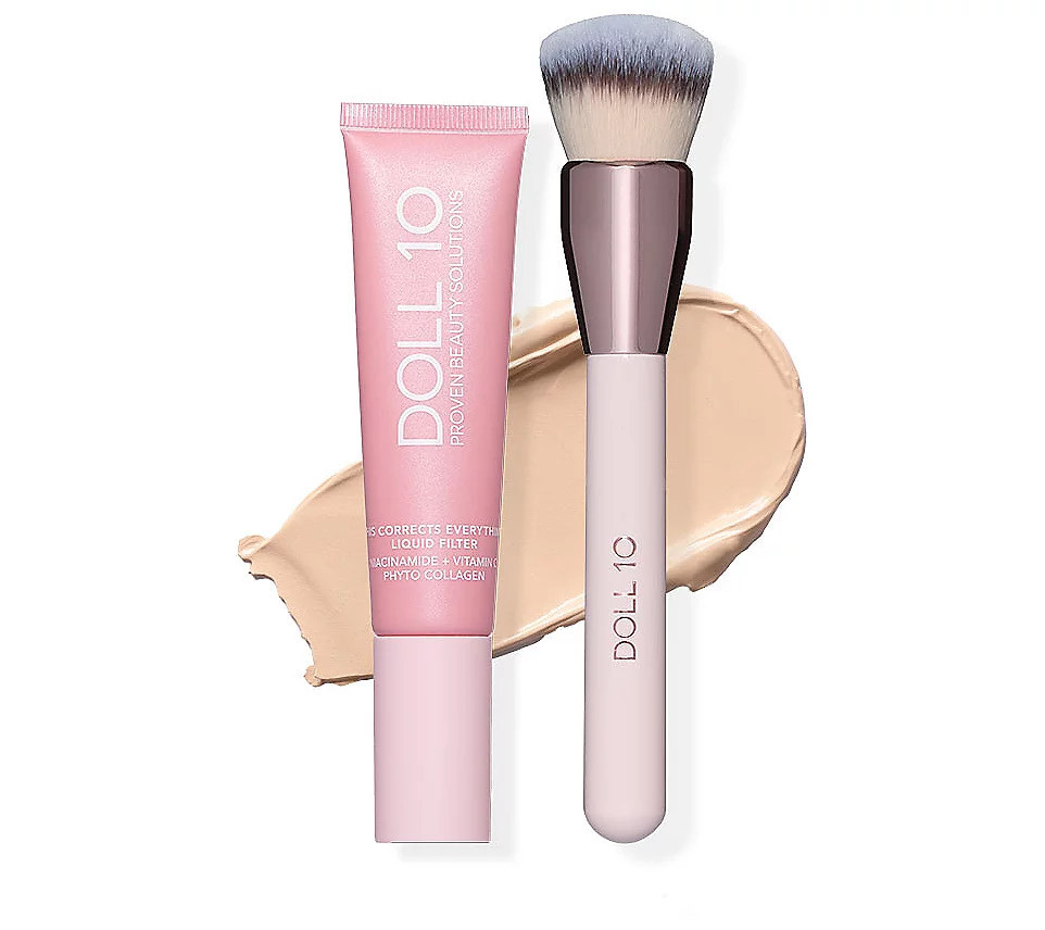 Doll 10 TCE Liquid Filter Foundation with Brush | QVC