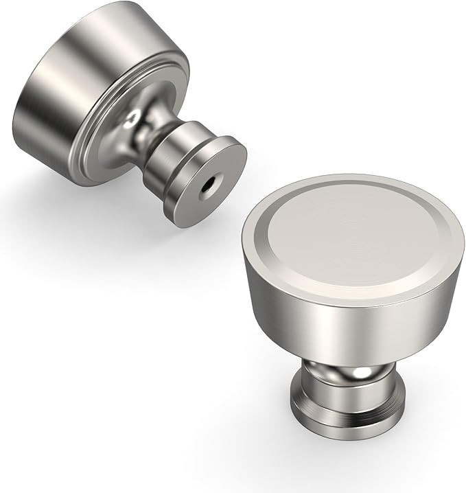 Amerdeco 10 Pack Brushed Satin Nickel Cabinet Knobs Single Hole Cabinet Pulls Diameter Round Draw... | Amazon (US)