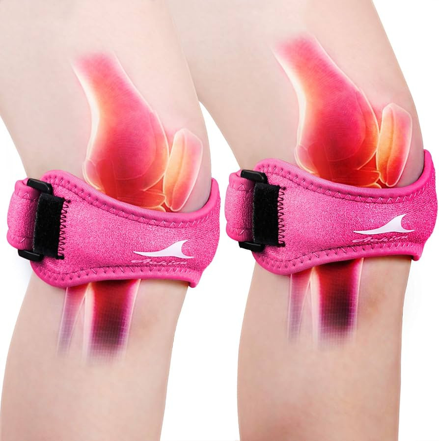 Achiou 2 Pack Patella Knee Strap, Pain Relief Patellar Tendon Support Strap, Knee Band Brace with... | Amazon (US)