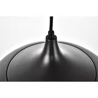 Timeless Home Noa 1-Light Black Pendant with 11.5 in. W x 9.0 in. H Black Aluminum Shade LVNPN400... | The Home Depot