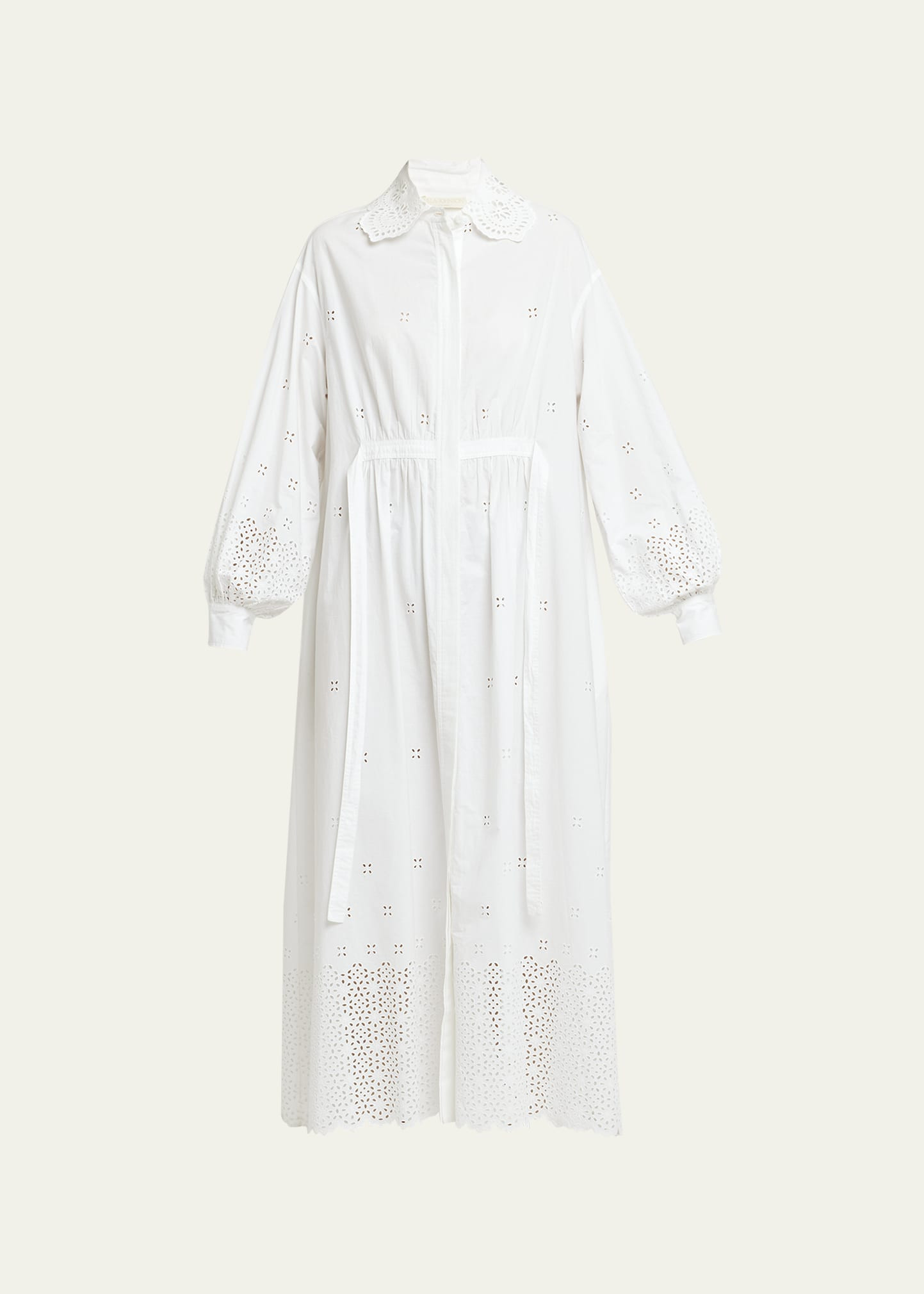Ulla Johnson Adette Broderie Anglaise Scalloped Maxi Shirt Dress | Bergdorf Goodman