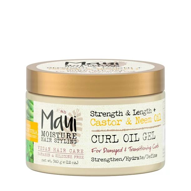 Maui Moisture Strength & Length + Castor & Neem Oil Curl Oil Gel, Natural Curl Hair Product, 12 O... | Walmart (US)