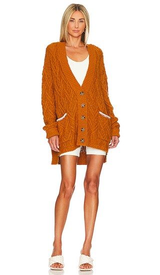 Montana Cable Cardi in Pumpkin Pie | Revolve Clothing (Global)