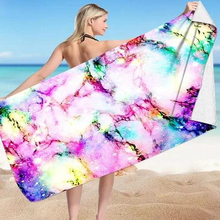Kuluzego Microfiber Beach Towel Super Lightweight Colorful Bath Towel Sandproof Beach Blanket Multi- | Walmart (US)