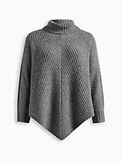 Chunky Ribbed Poncho Turtleneck Sweater | Torrid (US & Canada)