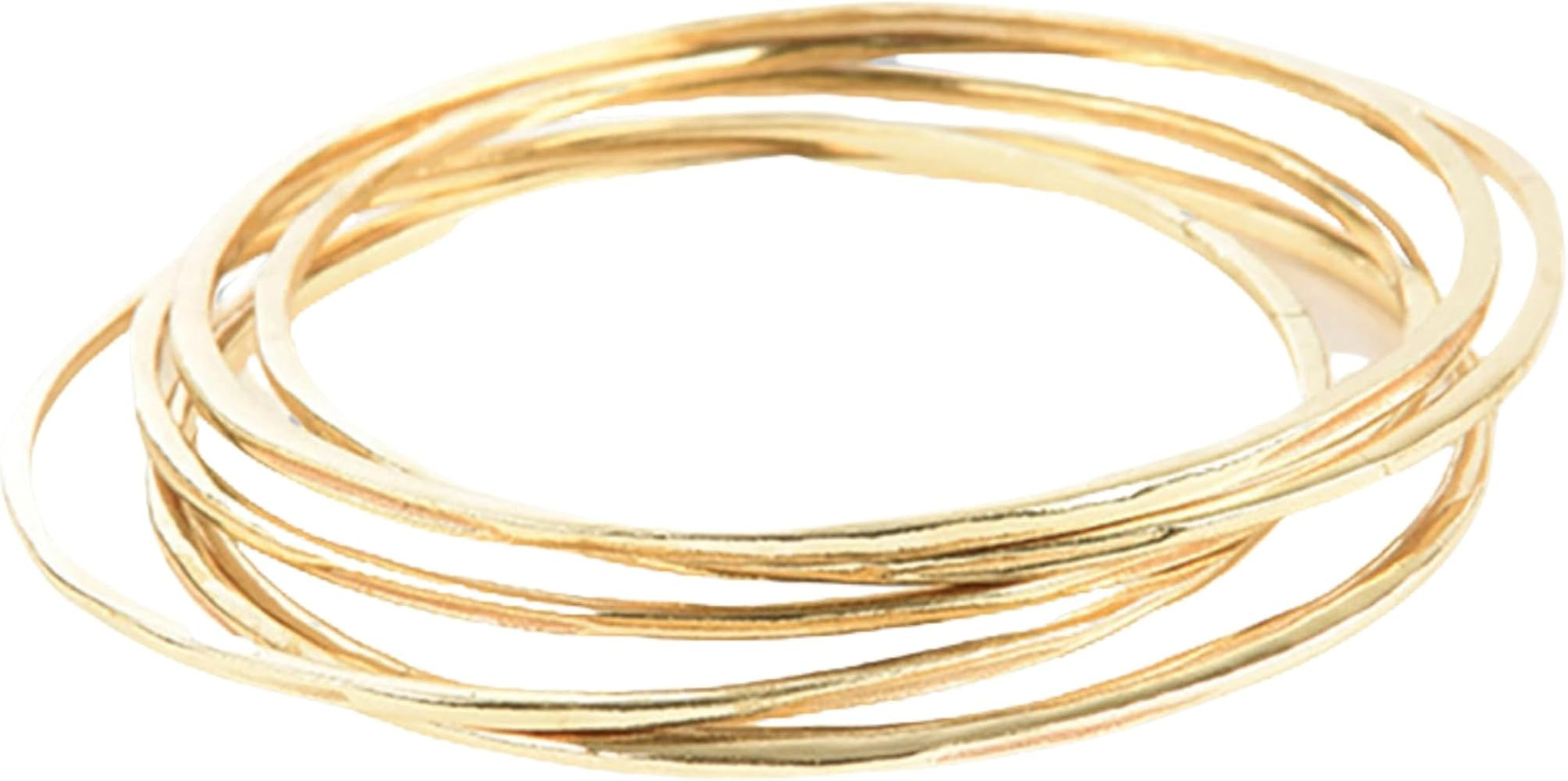 INK + ALLOY Thin Gold Bangles for Women, Katherine Boho Stackable Summer Bracelets, Handmade Jewe... | Amazon (US)