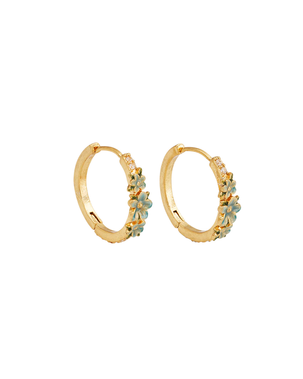 Orecchini a cerchio Gold Floral Wreath | Fable England