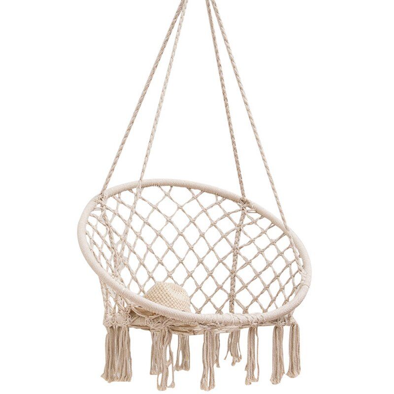 Hanging Chair Outdoor Indoor Bohemian New Style Knitted Rope Hammock Swing | Walmart (US)