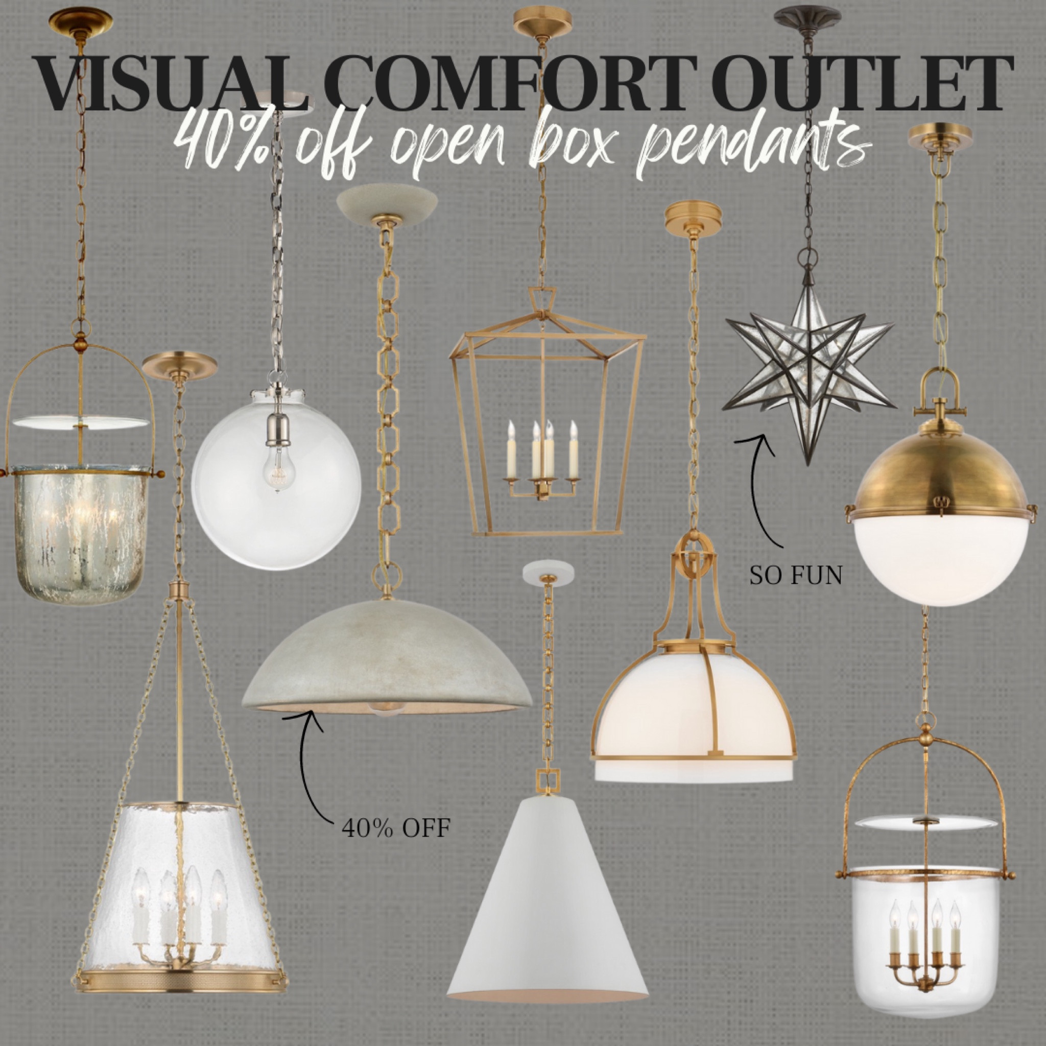 CLICK FIRST PHOTO FOR FULL ONLINE OUTLET (red lamp) 
Visual Comfort open box deals starting at 40% off! 

#LTKhome #LTKstyletip #LTKsalealert