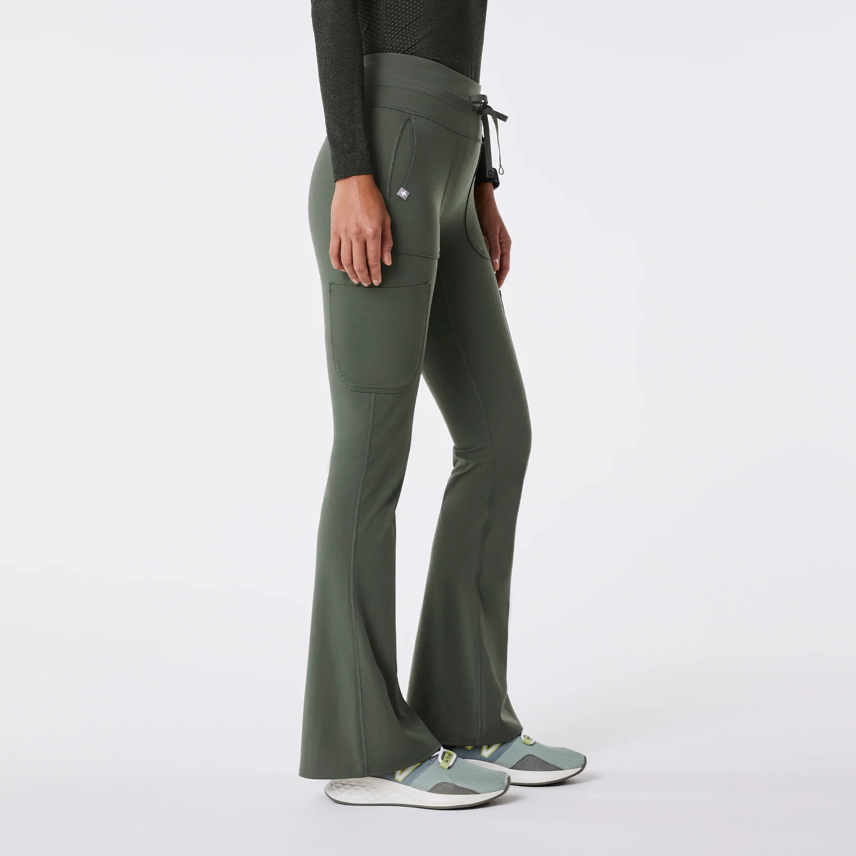 Women's High Waisted Seville Flare ScrubLegging™ - Moss · FIGS | FIGS