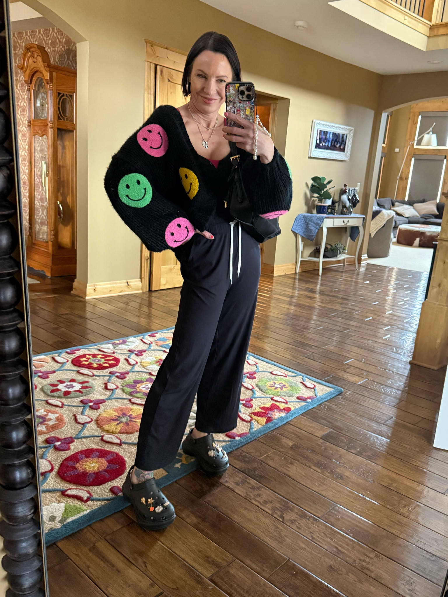 Vuori jumpsuits, Lululemon bra, crocs, charms, Prada, bag, charms, dressed in Lala sweater

Winter outfit inspo, ootd, casual ootd

#LTKActive #LTKSeasonal #LTKOver40