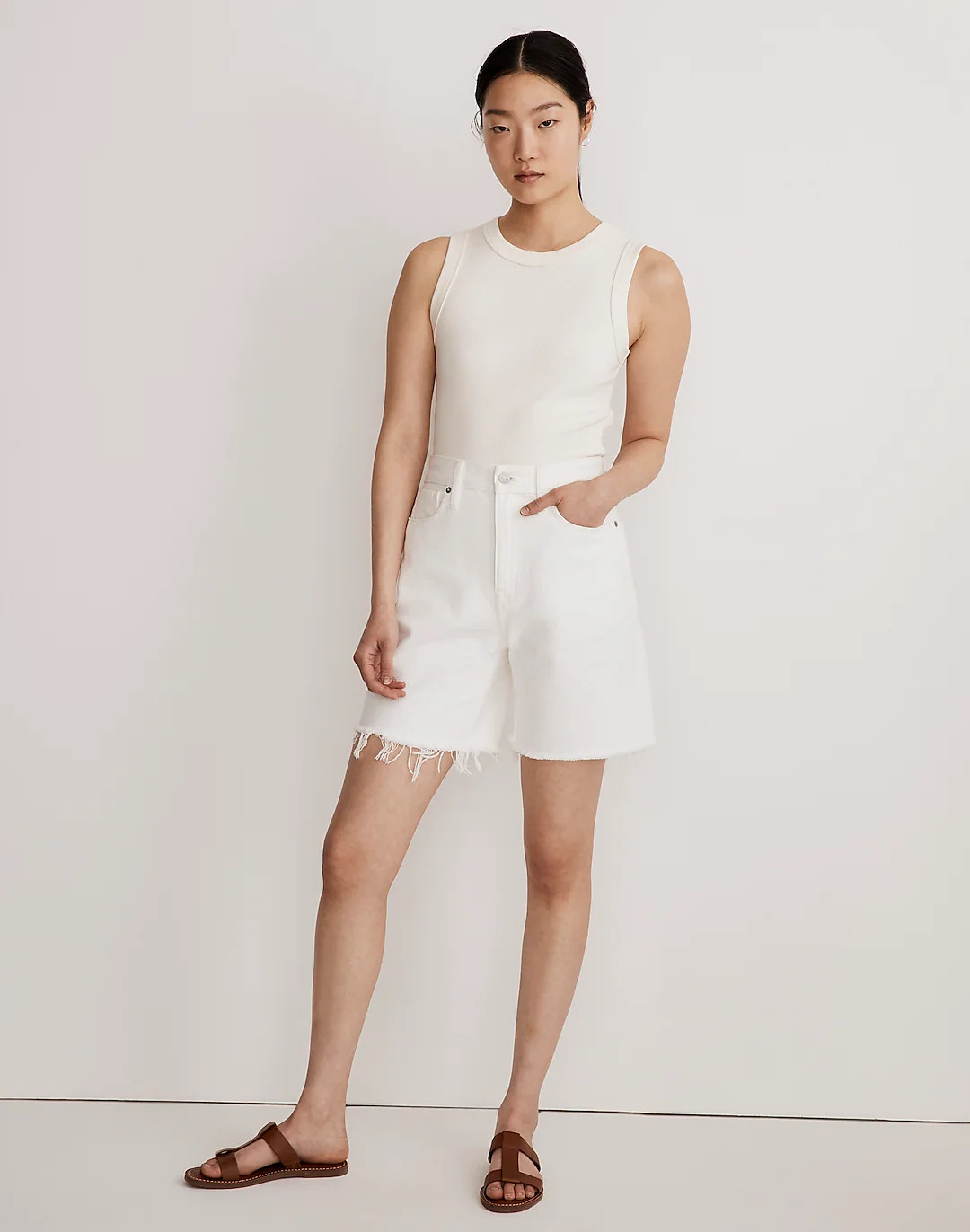 Baggy Jean Shorts in Tile White | Madewell