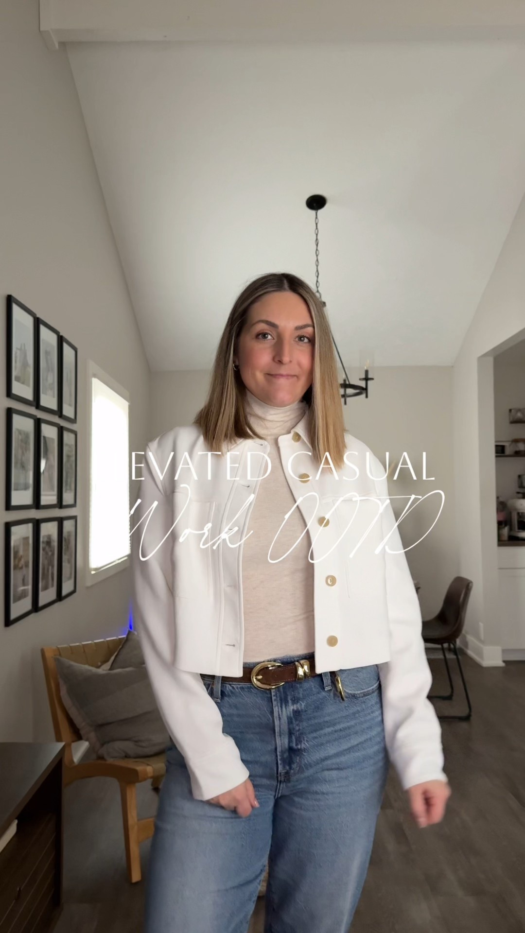 My elevated casual work OOTD!  Sticking to my fave formula - tonal dressing!  Makes getting dressed so much easier 🤌🏻 my tops are Aritzia and instantly elevates an outfit!

Large turtleneck
Size 8 jacket 
Size 30 jeans 

Winter work outfit, winter workwear, work ootd, neutral outfit, tonal dressing

#LTKootd #LTKWorkwear #LTKgrwm