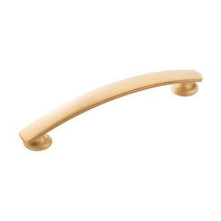 HICKORY HARDWARE American Diner 5-1/16 in. (128 mm) Center-to-Center Brushed Golden Brass Cabinet Pull (10-Pack) | The Home Depot