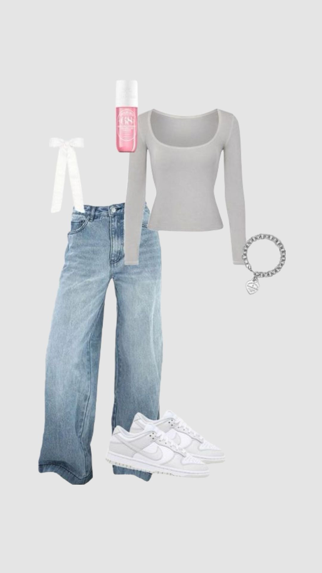 Clean, minimal & feminine 🤍✨
Soft tones, wide-leg denim, and classic white sneakers — the perfect blend of comfort and the clean-girl aesthetic. Effortless yet polished. 💭👟 

 #LTKhome #LTKjeans #LTKFashionMonth