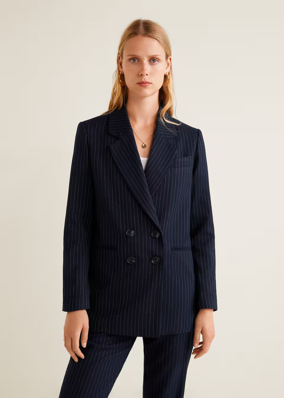Striped structured blazer - f foBlazers Women | MANGO (US)