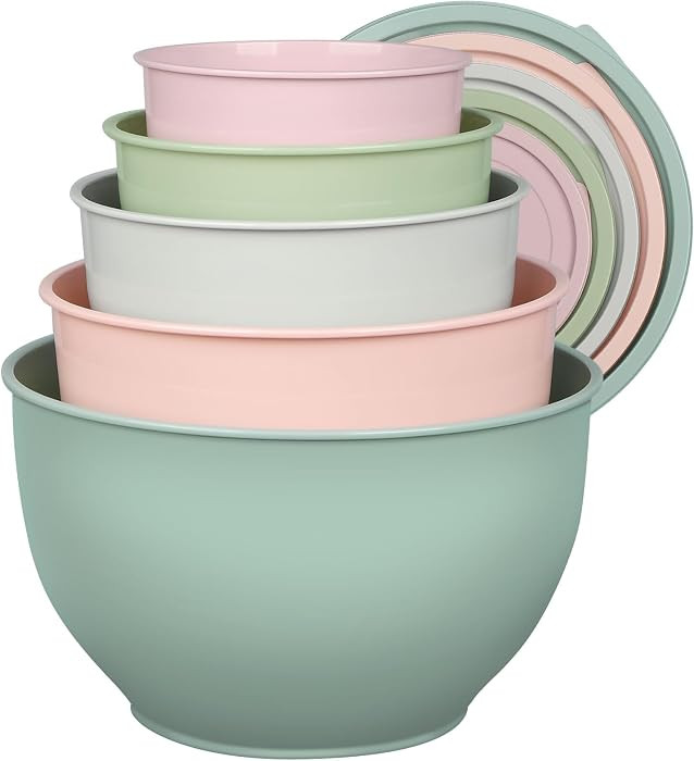 Greentainer Salatsch\u00fcssel mit Deckel, R\u00fchrsch\u00fcsseln Set aus Kunststoff, Stapelbare... | Amazon (DE)