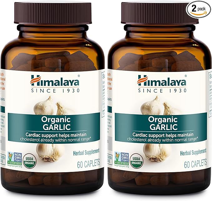 Himalaya Organic Garlic, For Lipid Metabolism and Immune Support, 1,400 mg, 60 Caplets, 1 Month S... | Amazon (US)