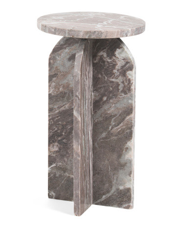 14x24 Round Top Marble Accent Table | TJ Maxx
