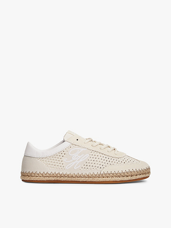 Logo Rope Midsole Knit Trainers | Beige | Tommy Hilfiger | Tommy Hilfiger UK