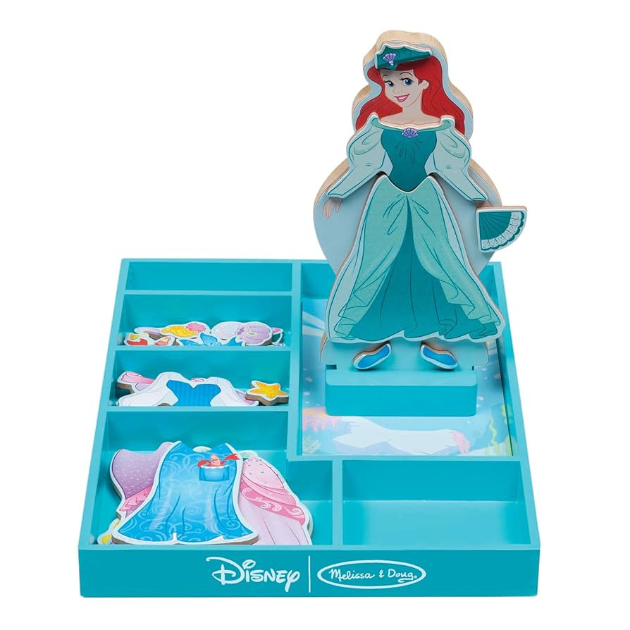 Melissa & Doug Disney Ariel Magnetic Dress-Up Wooden Doll Pretend Play Set (30+ pcs) | Amazon (US)