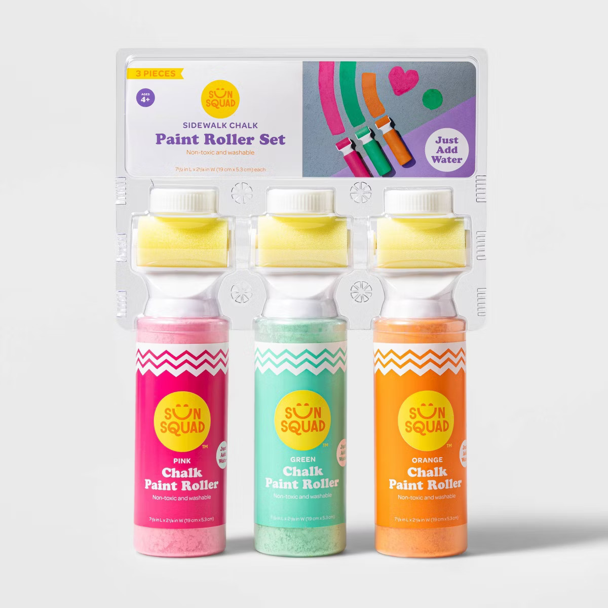 Sidewalk Chalk Paint Rollers 3 ct - Sun Squad™ | Target