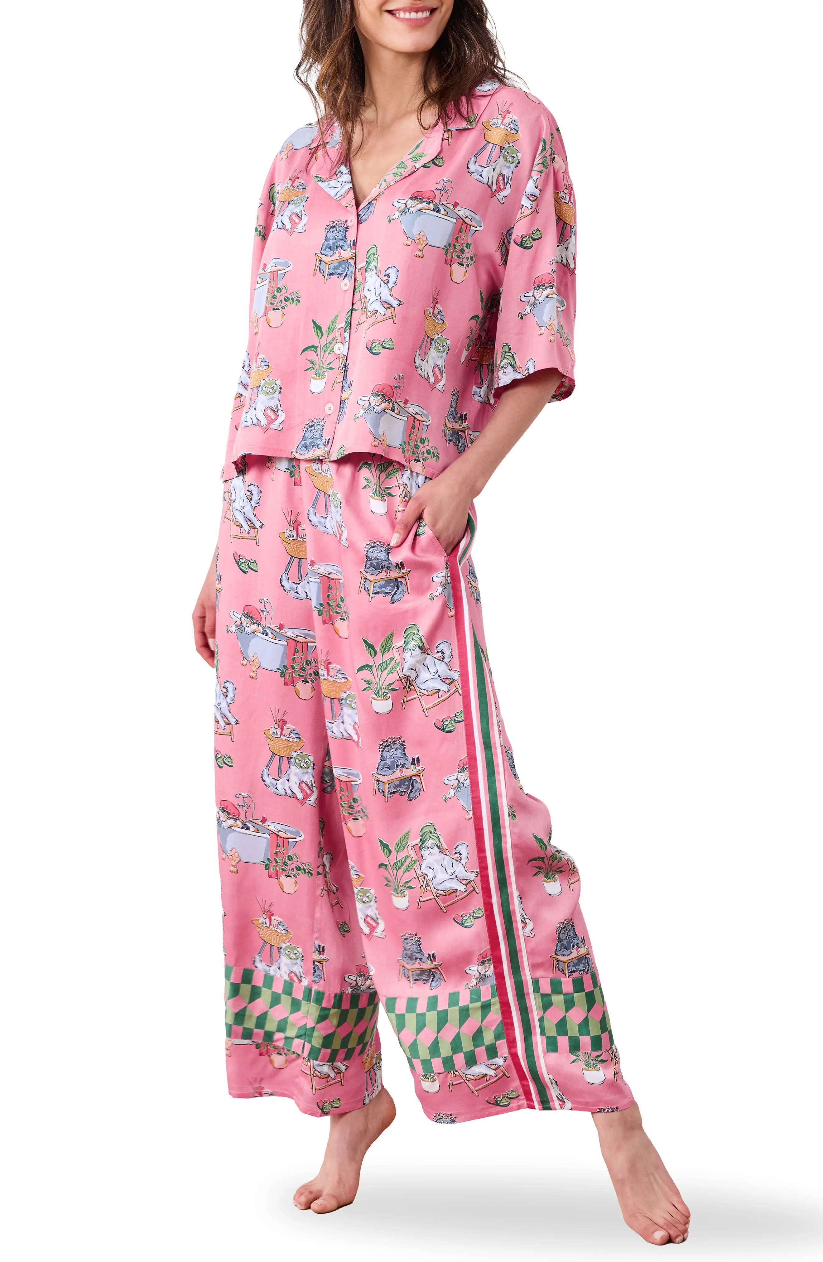 Printfresh Cosmic Satin Pajamas (Women) | Nordstrom | Nordstrom