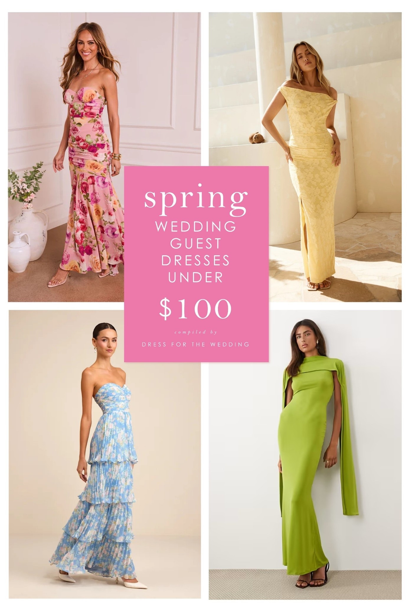 Spring wedding guest dresses under $100. 🌸 Affordable spring dresses for every dress code. Maxi dresses, midi dresses and formal dresses for spring celebrations. Dresses by @VICI @Lulus  @ASOS 

#LTKWedding #LTKSeasonal #LTKgrwm