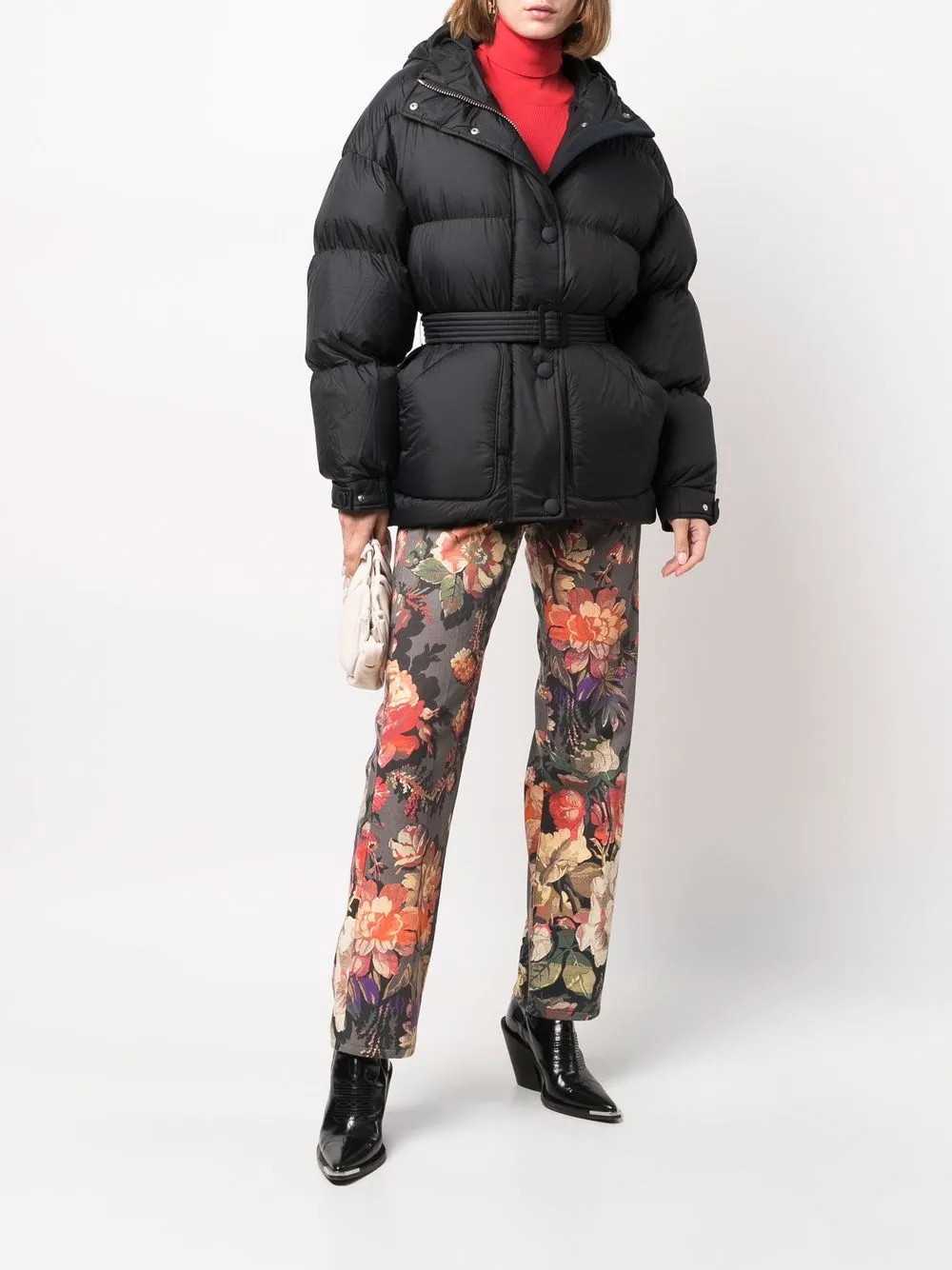 belted puffer jacket | Farfetch Global