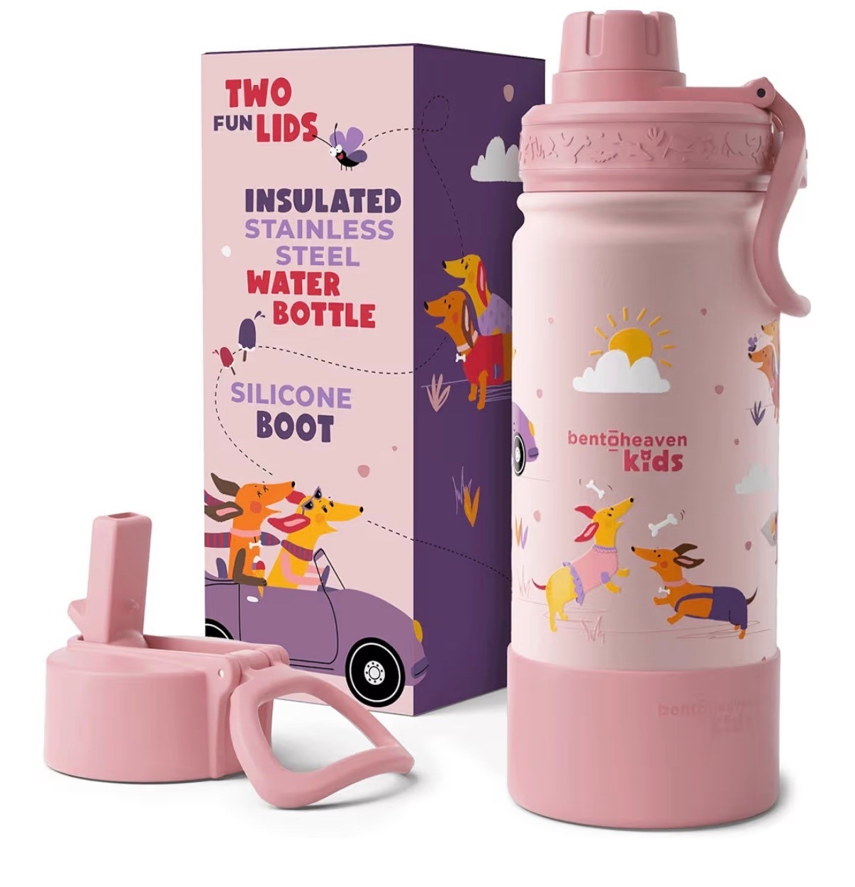 Bentoheaven Kids Water Bottle Stainless Steel for Boys & Girls, 2 Lids (Chug & Straw), Handle & Silicone Boot, Reusable Metal Leak-proof Insulated Tumbler, School & Sports 17oz (Pink)

Toddler stainless steel water bottles 

#LTKBaby #LTKKids #LTKTravel