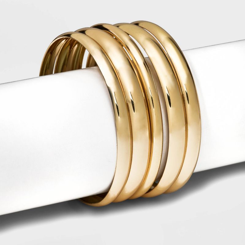 Domed Bangle Bracelet Set 5pc - A New Day™ Gold | Target