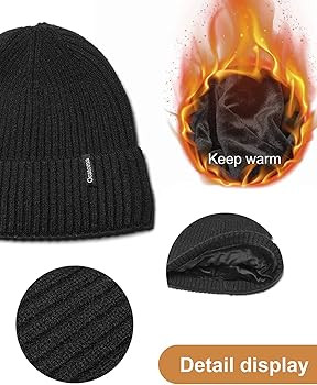 Ocatoma Beanie Hat for Men Women Warm Winter Knit Cuffed Beanie Soft Warm Ski Hats Unisex | Amazon (US)