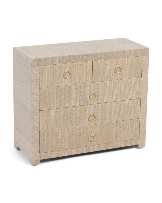 27in Raffia 5 Drawer Chest | Marshalls